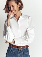 Boden White Volume Sleeve Shirt - Image 3 of 6