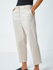 Roman Natural Petite Cotton Blend Tailored Trousers - Image 4 of 5