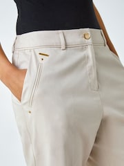 Roman Natural Petite Cotton Blend Tailored Trousers - Image 5 of 5