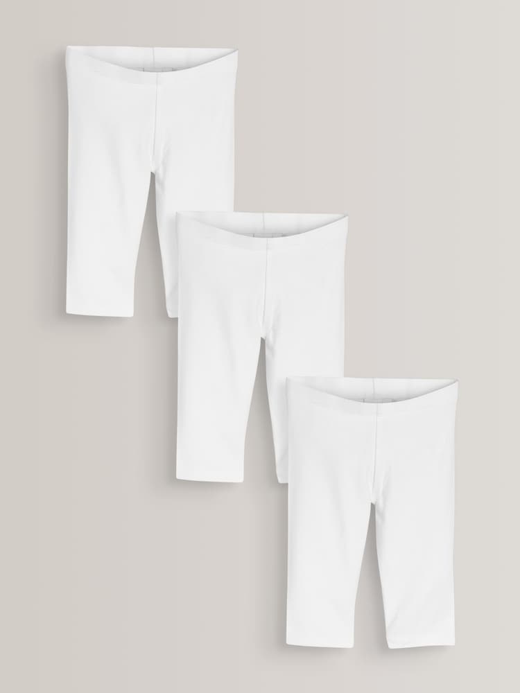 White 3 Pack Cropped Leggings (3-16yrs) - Image 1 of 4