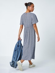 Roman Blue Petite Ditsy Paisley Midi Dress - Image 2 of 5