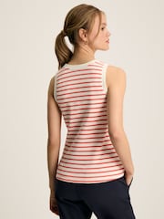 Joules Harbour Cream & Coral Striped Jersey Vest - Image 2 of 6