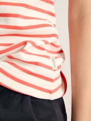 Joules Harbour Cream & Coral Striped Jersey Vest - Image 5 of 6