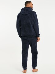 Threadbare Blue Borg Hooded Loungewear Set - Image 2 of 3