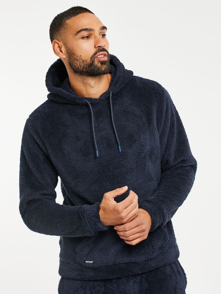 Threadbare Blue Borg Hooded Loungewear Set - Image 3 of 3