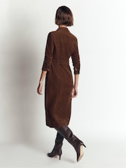 Boden Brown Fleur Cord Midi Dress - Image 3 of 6