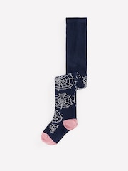 Boden Blue Patterned Halloween Tights - Image 1 of 2