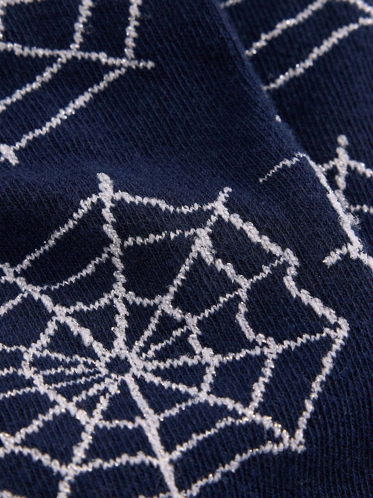 Boden Blue Patterned Halloween Tights - Image 2 of 2 Boden Blue Patterned Halloween Tights - Image 2 of 2