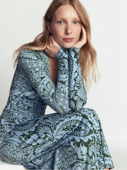 Boden Green Mya Ruched Jersey Midi Dress - Image 1 of 7