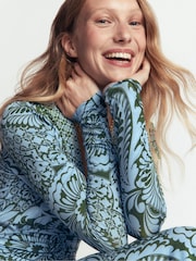 Boden Green Mya Ruched Jersey Midi Dress - Image 2 of 7