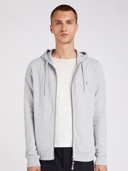 AllSaints Grey 100% Cotton Raven Hoodie - Image 1 of 6