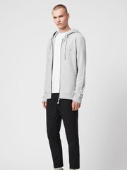AllSaints Grey 100% Cotton Raven Hoodie - Image 2 of 6