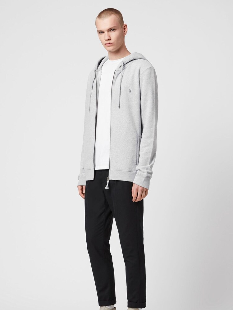 AllSaints Grey 100% Cotton Raven Hoodie - Image 2 of 6