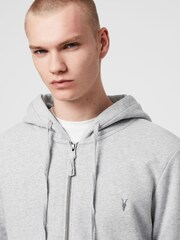 AllSaints Grey 100% Cotton Raven Hoodie - Image 5 of 6