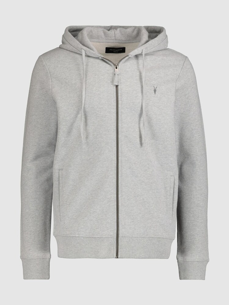 AllSaints Grey 100% Cotton Raven Hoodie - Image 6 of 6