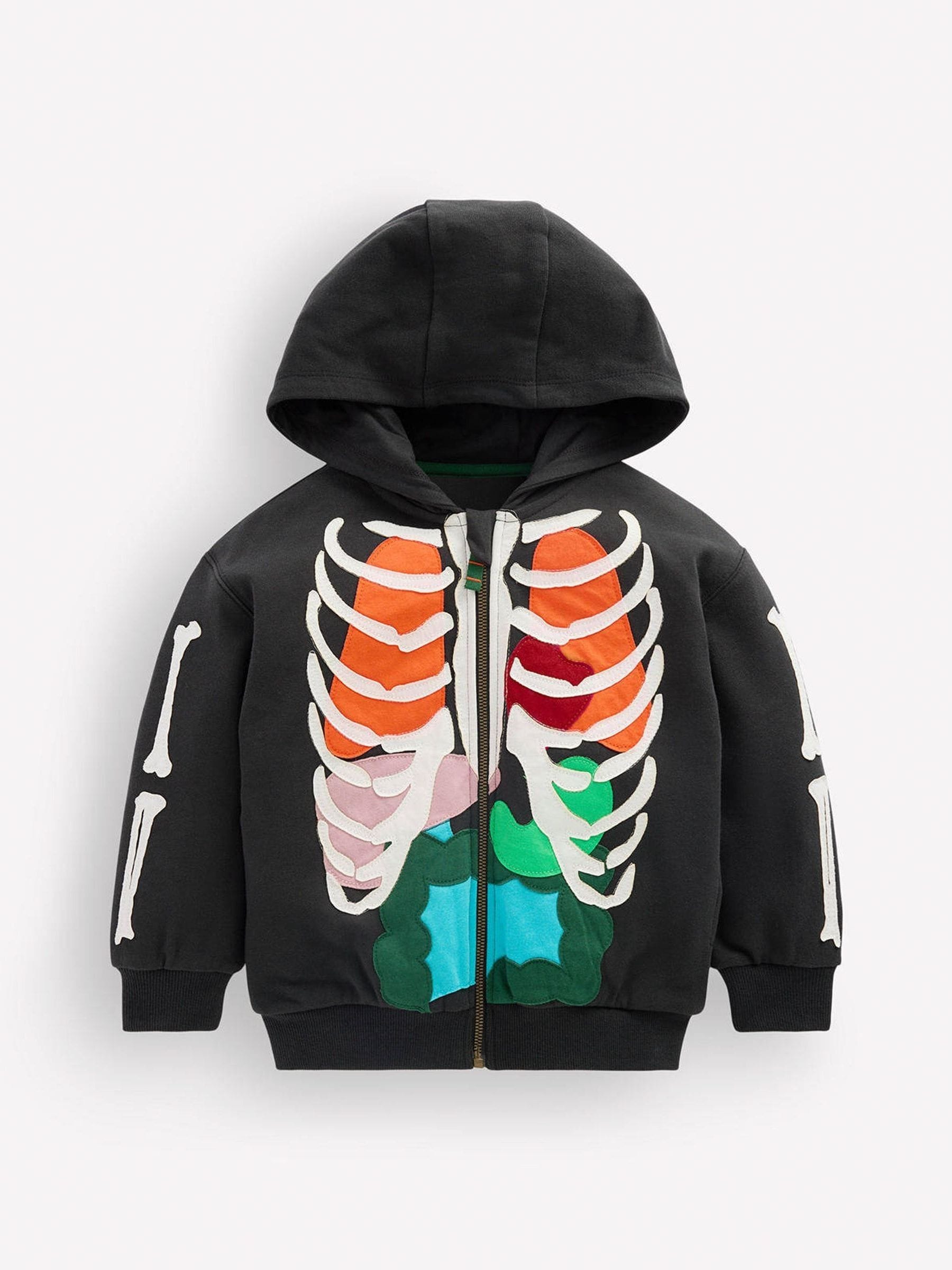 Buy Boden Grey Skeleton Glow Fun Zip-through Hoodie from the Next 