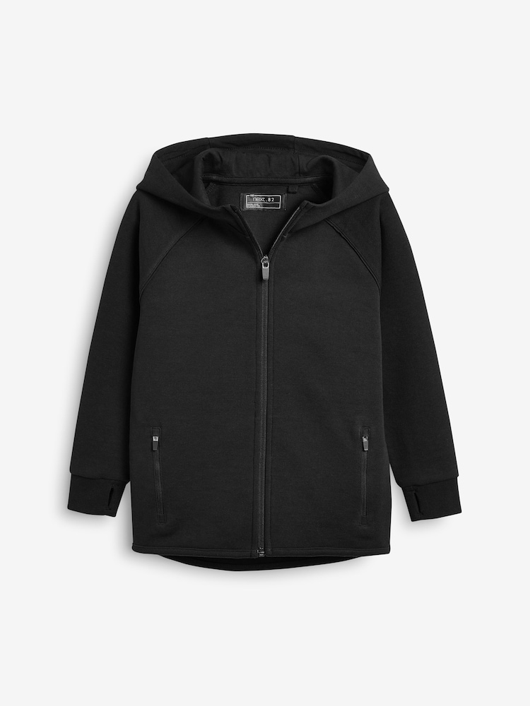 Black Tech Sportswear Zip Through Hoodie (3-16yrs) - Image 1 of 3