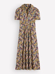 Boden Brown Floral Heidi Jersey Midi Tea Dress - Image 6 of 6