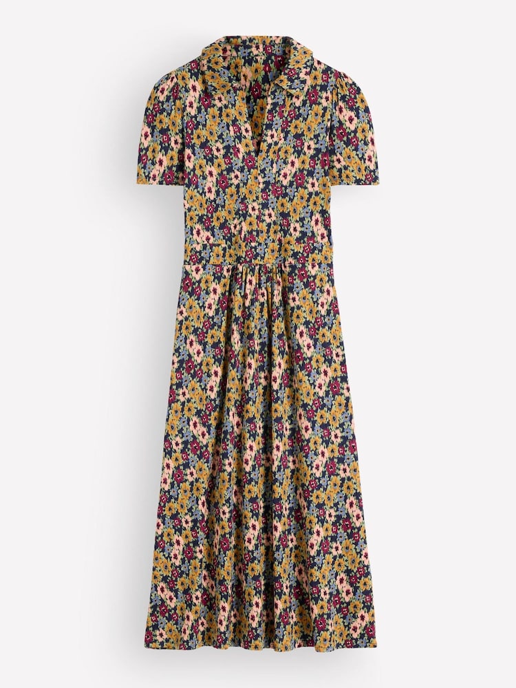 Boden Brown Floral Heidi Jersey Midi Tea Dress - Image 6 of 6 Boden Brown Floral Heidi Jersey Midi Tea Dress - Image 6 of 6