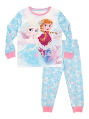 Character Blue Disney Frozen Long Leg 100% Cotton Pyjama Set - Image 1 of 5