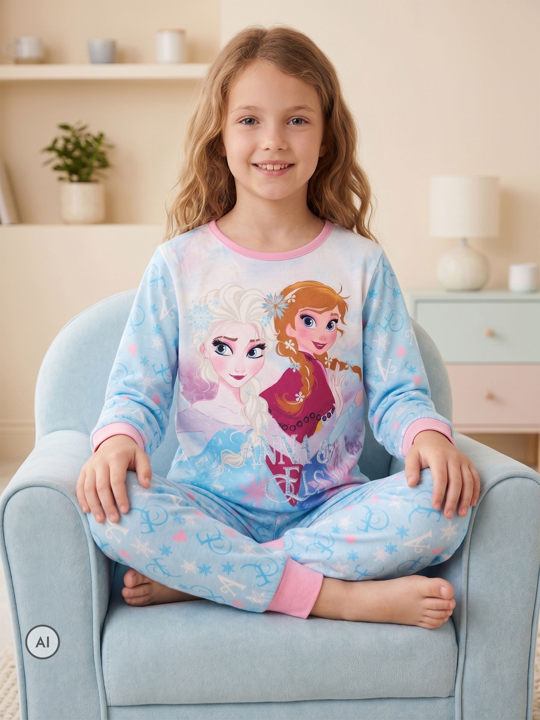 Satın al Karakter Disney Frozen Uzun Paça 100% Pamuk Pijama Takımı