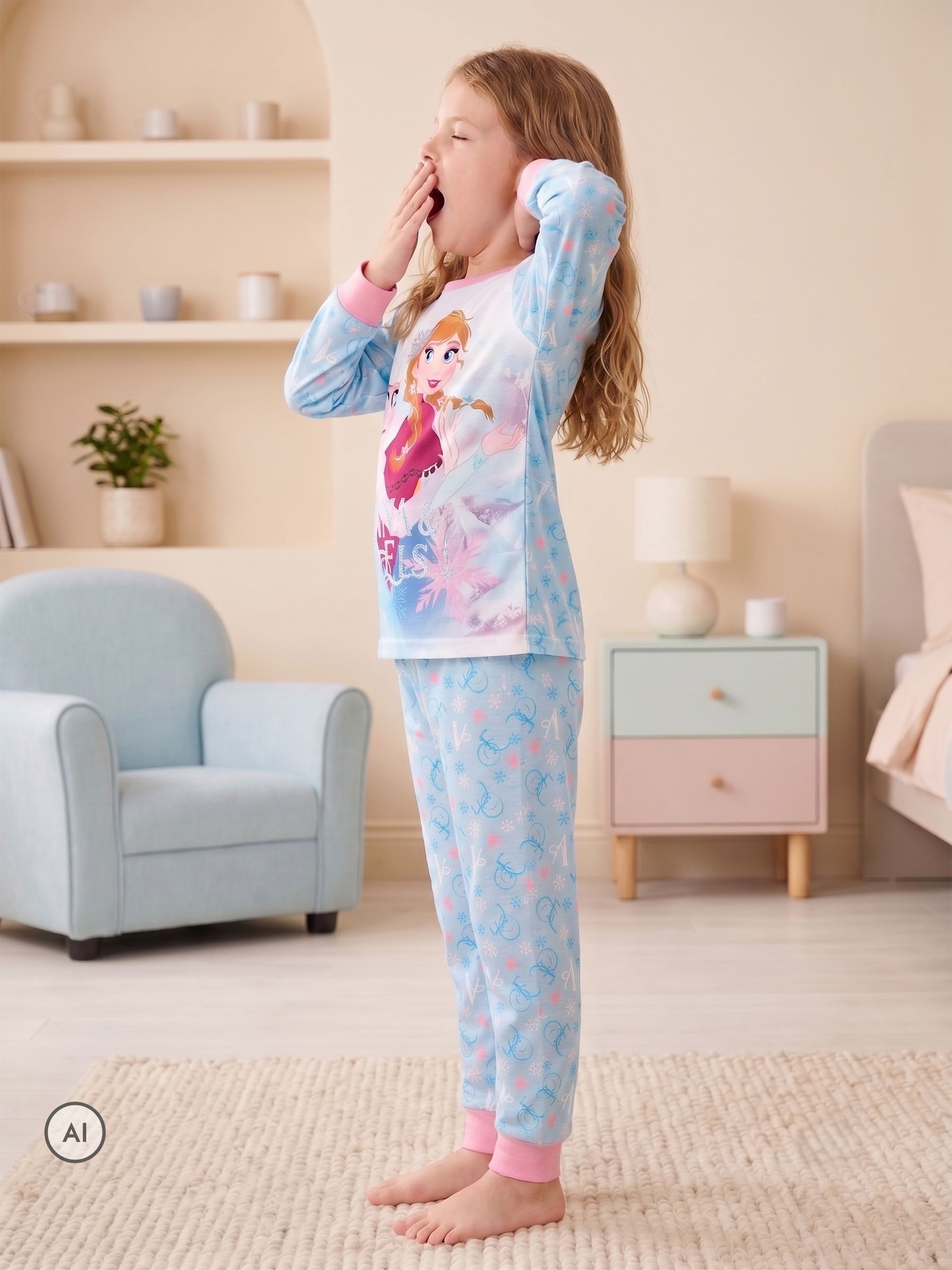 Satın al Karakter Disney Frozen Uzun Paça 100% Pamuk Pijama Takımı