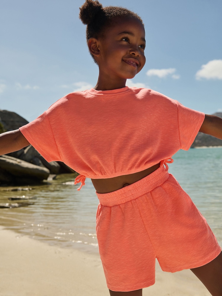 Orange Fluro T-Shirt and Shorts Set (3-16yrs) - Image 2 of 8