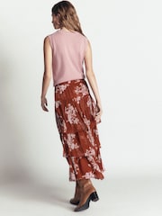 Rot - Boden Tiered Ruffle Midi Skirt - Bild 2 von 6