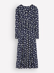 Boden Blue Mya Ruched Jersey Midi Dress - Image 1 of 1