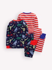 Boden Blue Snug Twin Pack Pyjamas - Image 2 of 3