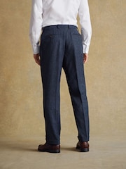 Barbour® Blue Donegal Slim Fit Suit Trousers - Image 3 of 8