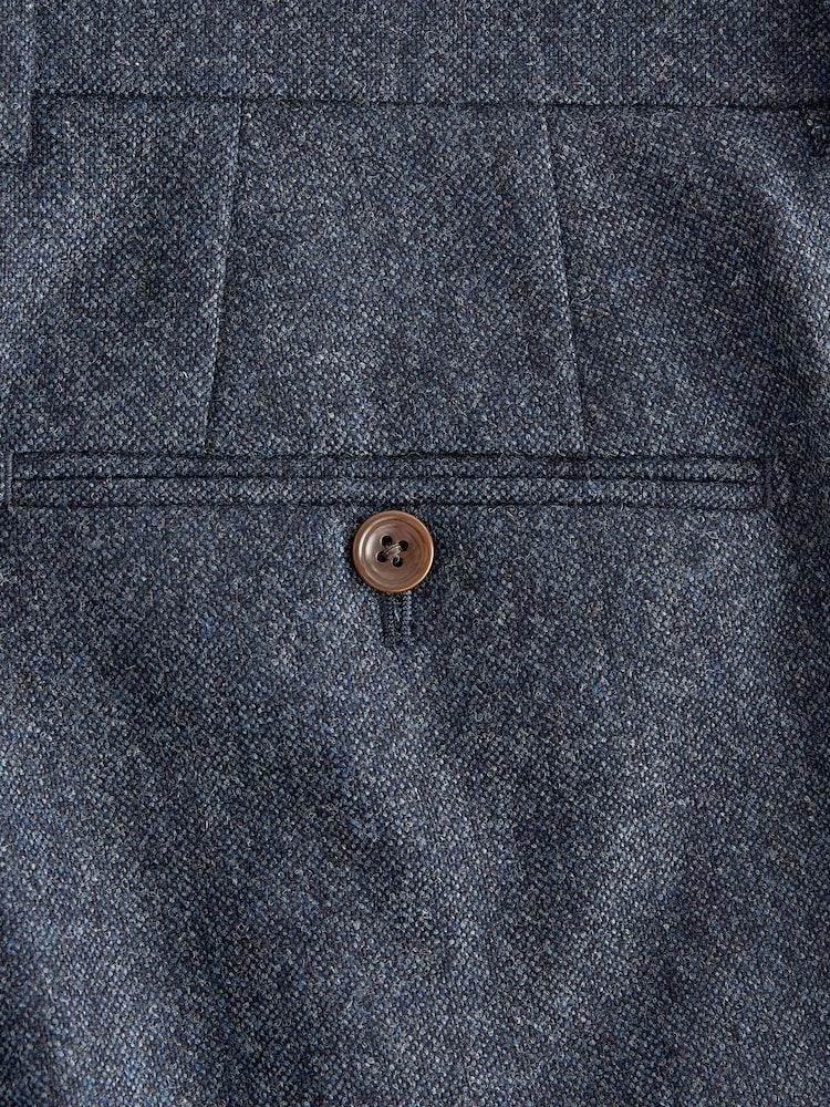 Barbour® Blue Donegal Slim Fit Suit Trousers - Image 8 of 8