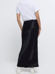 River Island Black Easy Bias Satin Maxi Skirt - Image 2 of 6