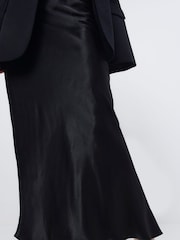 River Island Black Easy Bias Satin Maxi Skirt - Image 4 of 6