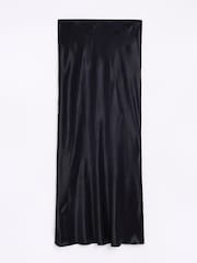 River Island Black Easy Bias Satin Maxi Skirt - Image 5 of 6