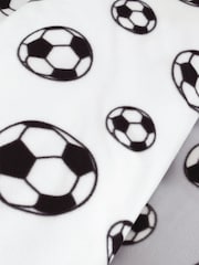 Catherine Lansfield Grey Spot Football Cosy Fleece Reversible Duvet Cover Set - Image 4 of 4
