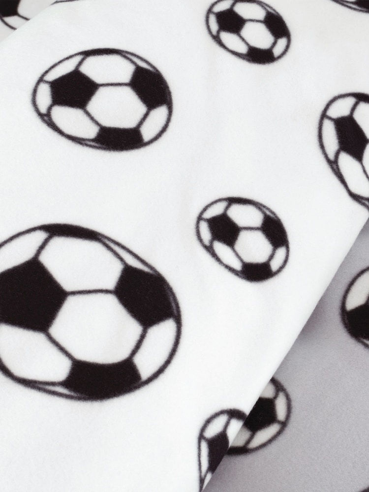 Catherine Lansfield Grey Spot Football Cosy Fleece Reversible Duvet Cover Set - Image 4 of 4