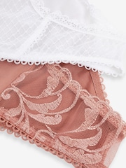 Rose Pink/White High Leg Embroidered Knickers 2 Pack - Image 11 of 11
