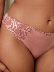 Rose Pink/White High Leg Embroidered Knickers 2 Pack - Image 4 of 11