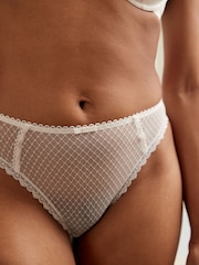 Rose Pink/White High Leg Embroidered Knickers 2 Pack - Image 7 of 11