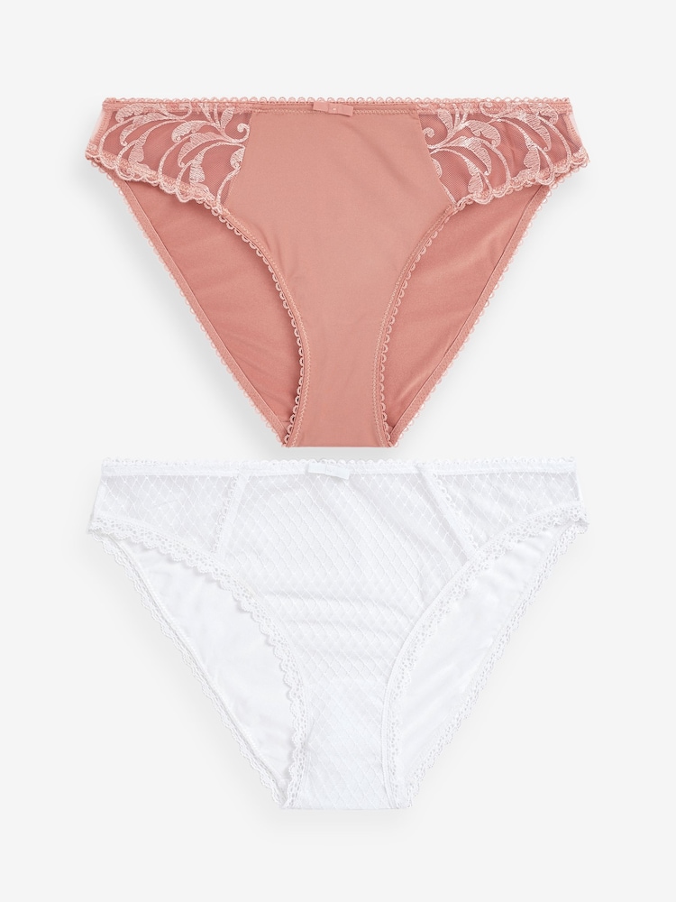 Rose rose/blanc - Culotte brodée 2 Pack - Image 8 of 11