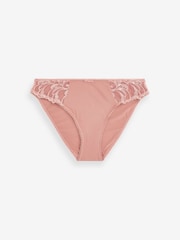Rose Pink/White High Leg Embroidered Knickers 2 Pack - Image 9 of 11