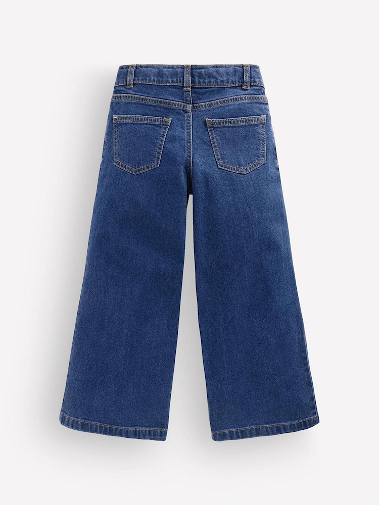 Boden Blue Heart Embroidered Wide Leg Jeans - Image 2 of 4 Boden Blue Heart Embroidered Wide Leg Jeans - Image 2 of 4