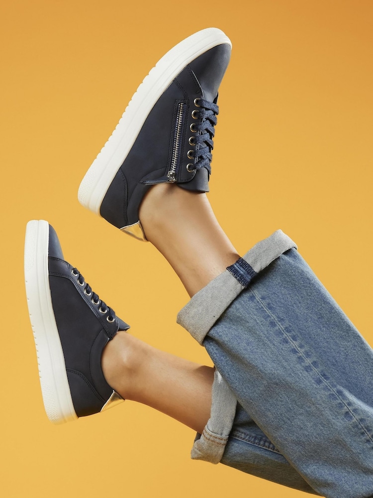 Pavers Blue Navy Pavers Chunky Platform Trainers - Image 1 of 6