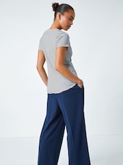Roman Black Petite Stripe Twist Soft Stretch Top - Image 3 of 5