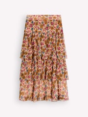 Pink - Boden Tiered Ruffle Midi Skirt - Bild 1 von 1