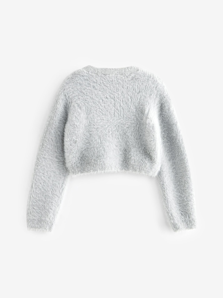 Grey Fluffy Shrug Cardigan (12mths-16yrs) - Image 5 of 6
