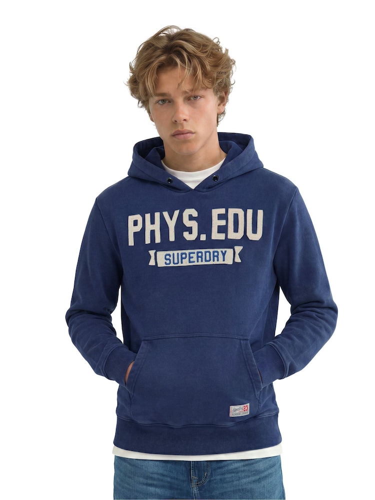 Superdry Blue Track Hoodie - Image 1 of 7