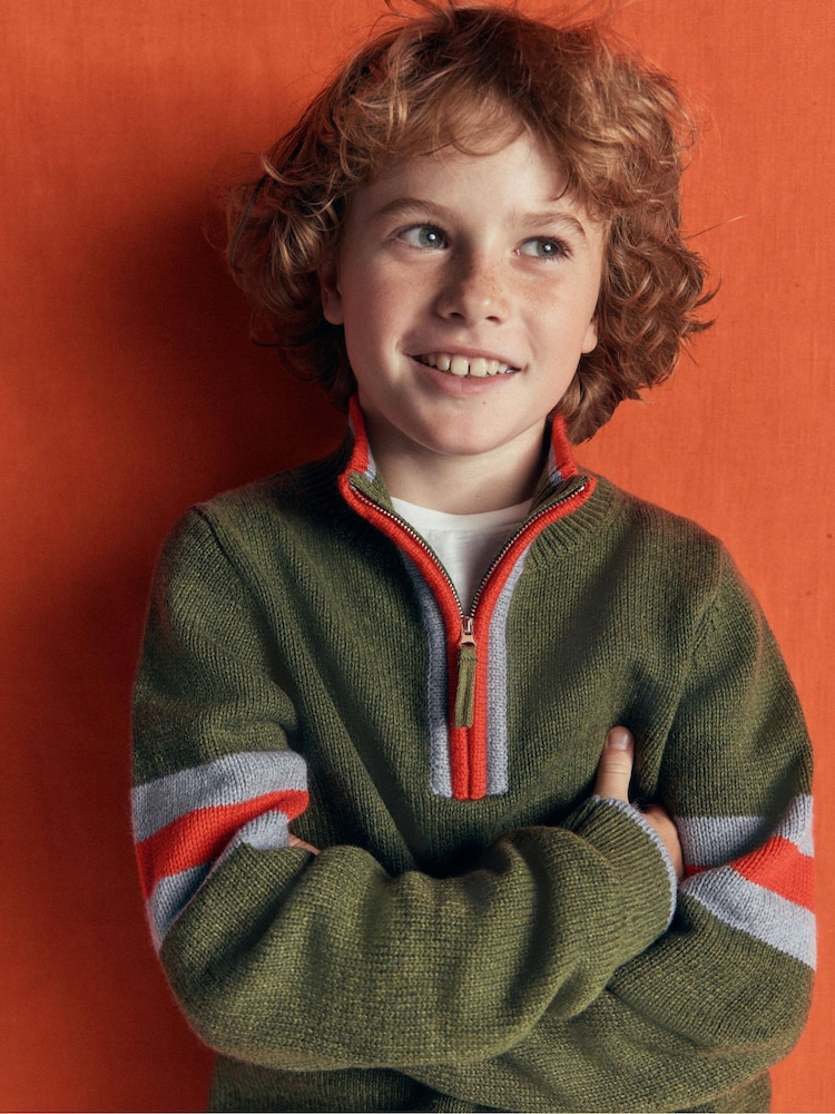 Boden Green Heritage Half-Zip Jumper - Image 1 of 5