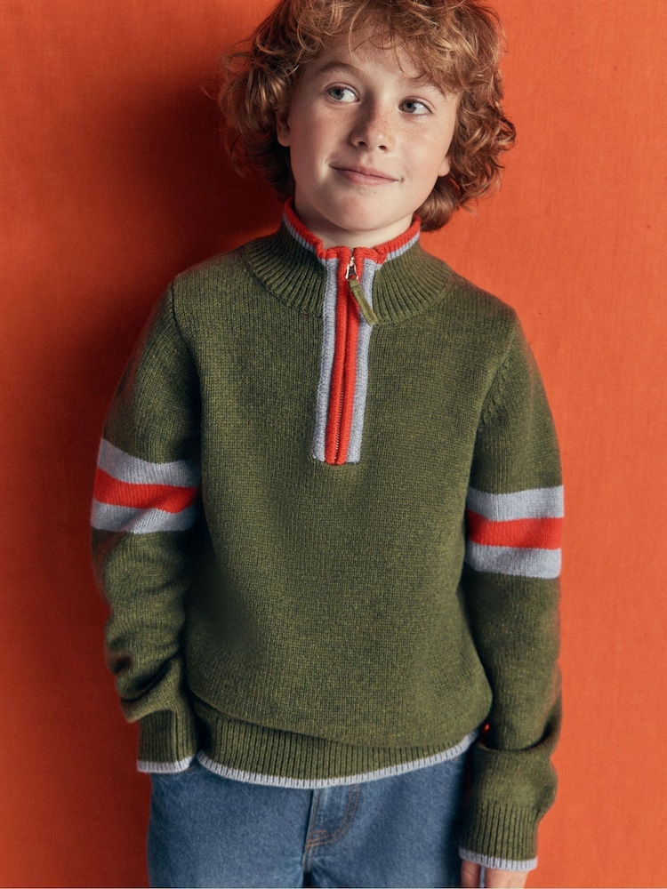 Boden Green Heritage Half-Zip Jumper - Image 2 of 5
